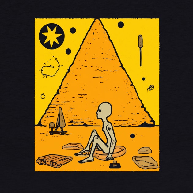 Ancient Egyptian Alien Pyramid Illustration - Extraterrestrial Art by Soulphur Media